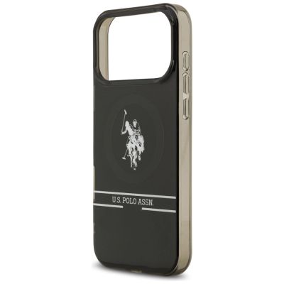6. Etui US Polo DH and Bottom Stripe Logo MagSafe na iPhone 17 Pro Max - czarne
