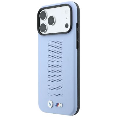 2. Etui BMW M Blue Perfo Metal Logo MagSafe na iPhone 18 Pro / 17 Pro - niebieskie