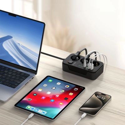 6. Listwa zasilająca Tech-Protect PC3X6 3 gniazda 240V + 3xUSB-A + 3xUSB-C 200cm - czarna