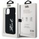 8. Etui Karl Lagerfeld Silicone Metal Script Logo na iPhone 15 - czarne
