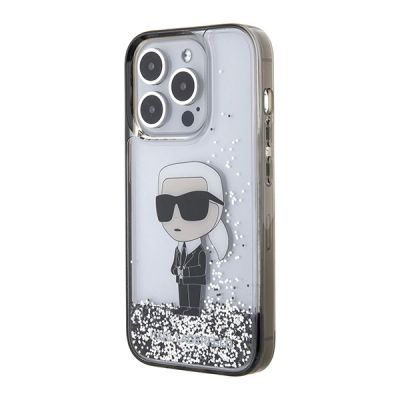 2. Etui Karl Lagerfeld Liquid Glitter Ikonik do iPhone 15 Pro - przezroczyste