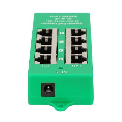 5. Extralink Gigabit PoE Injector 4 Portowy Aktywny, 4 porty Gigabit 802.3at/af, Mode A