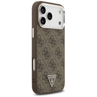 4. Etui Guess 4G Triangle Logo MagSafe na iPhone 17 Pro Max - brązowe