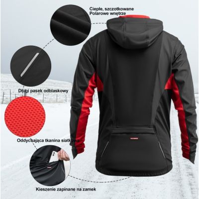 3. Rockbros sportowa kurtka zimowa unisex czarna XL