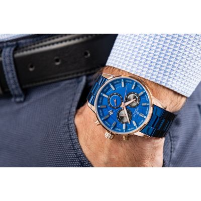 3. Zegarek Męski Giewont Chronograph Sapphire Niebieski GW4580-B5