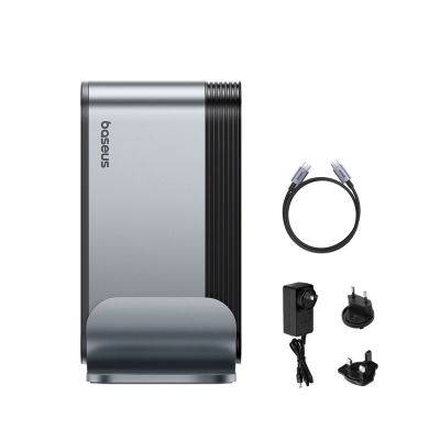 14. Stacja dokująca USB-C Baseus UnionJoy 2xHDMI4K@60Hz 1xDP4K@60Hz 3xUSB-A3.0 2xUSB-C3.0 2xUSB-A2.0 1xRJ45 PD PC 1xSD+TF 1x3.5mm minijack - szara