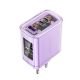 2. Acefast ładowarka GaN 65W 3 porty (1xUSB, 2xUSB C) fioletowa (A45)