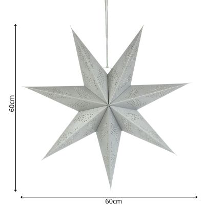 6. GWIAZDA DEKORACYJNA PAPIEROWA 60CM SREBRNY