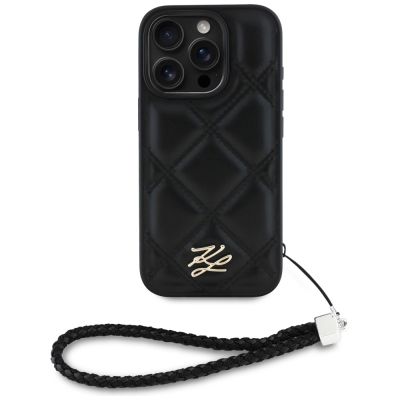2. Etui Karl Lagerfeld Quilted Initial Logo & Chain Strap na iPhone 16 Pro - czarne