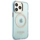 4. Etui Guess Gold Outline Translucent MagSafe na iPhone 13 Pro / iPhone 13 - niebieskie
