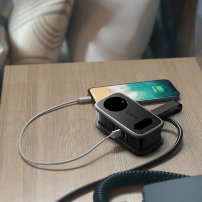 13. Listwa zasilająca Orico APP 15.5W 5w1 2x AC + 2x USB-A + 1x USB-C - czarna