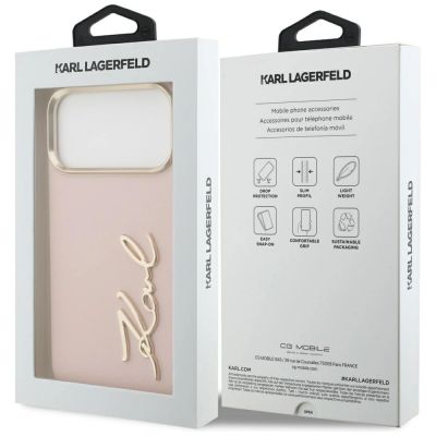 8. Etui Karl Lagerfeld Karl Script Logo na iPhone 17 Pro Max - różowe
