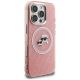 4. Etui Karl Lagerfeld IML Glitter Karl & Choupette Heads Logo MagSafe na iPhone 16 Pro - różowe