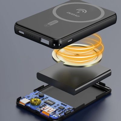 2. Powerbank Dudao K14S+ 10000mAh 20W USB-A / USB-C / MagSafe z podstawką - czarny