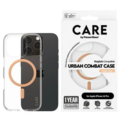 Etui CARE by PanzerGlass Flagship Case z MagSafe na iPhone 16 Pro - pomarańczowe