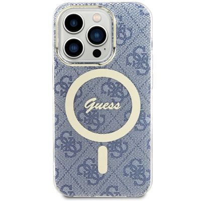 3. Etui Guess IML 4G MagSafe na iPhone 15 Pro Max - niebieskie