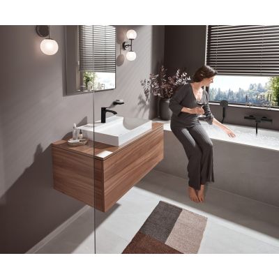 4. Hansgrohe Vivenis jednouchwytowa bateria umywalkowa 110 z podnoszoną zatyczką czarny mat