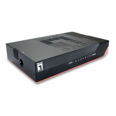 LevelOne GSW-0807 przełącznik sieciowy Nie zarządzany Gigabit Ethernet (10/100/1000) Czarny, Czerwony