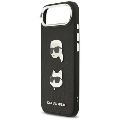 6. Etui Karl Lagerfeld FW Grained Karl & Choupette Heads Pins & Logo na iPhone Air - czarne