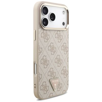 4. Etui Guess 4G Triangle Logo MagSafe na iPhone 17 Pro Max / 18 Pro Max - różowo-złote