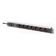 2. Listwa zasilająca PDU Rack 19" zab. przeciwprzepięciowe+filtr EMI/RFI, 7 gniazd Schuko CEE 7/3 (45°), kabel 2m wtyk Unischuko CEE 7/7, 16A, aluminiowa