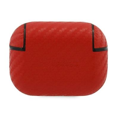 2. Etui Ferrari On Track PU Carbon na AirPods Pro - czerwone