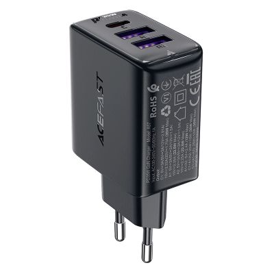 3. Ładowarka Acefast A57 PD 35W GaN 2 x USB-A + USB-C z 3 portami - czarna