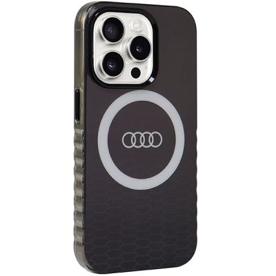 6. Etui Audi IML Big Logo MagSafe na iPhone 15 Pro - czarne
