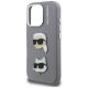 6. Etui Karl Lagerfeld FW Grained Karl & Choupette Heads Pins na iPhone 16 Pro Max - szare