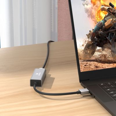 5. Adapter sieciowy Wozinsky WAU-45A Ethernet karta sieciowa LAN Gigabit RJ45 1000 Mb/s USB-A - szara