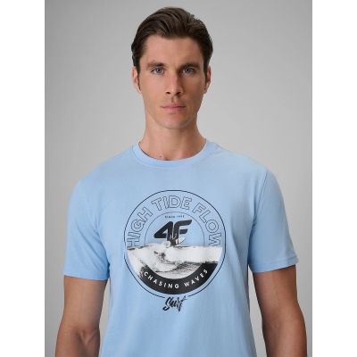 4. T-shirt regular z nadrukiem męski 4F 4FRSS26TTSHM4298-34S