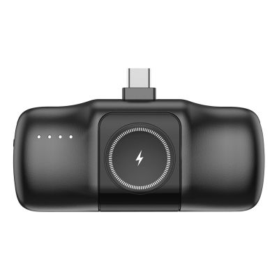 8. Mini powerbank Wozinsky WF16-YCS 5000mAh 15W USB-C z wbudowanym kablem USB-C i ładowarką do Apple Watch - czarny