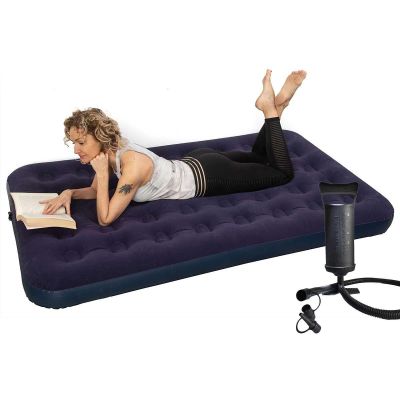 3. 27269 MATERAC WELUROWY DMUCHANY 2 OSOBOWY I  POMPKA RĘCZNA 1004082