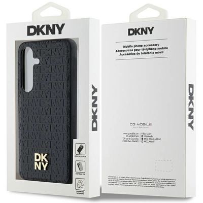 8. Etui DKNY Leather Pattern Metal Logo MagSafe na Samsung Galaxy S24+ - czarne