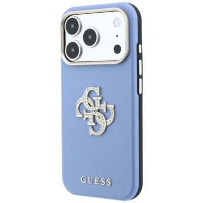 2. Etui Guess Smooth & Big Strass Logo na iPhone 18 Pro Max / 17 Pro Max - niebieskie