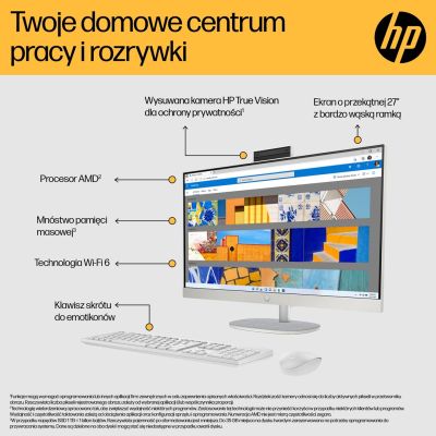 34. HP 27-cr0222nw AIO Ryzen 7 7730U 27.0"FHD IPS AG 300nits 16GB DDR4 SSD512 Radeon 680M LAN Win11 2Y Shell White