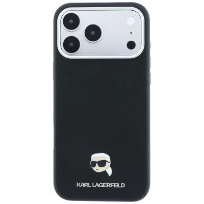 3. Etui Karl Lagerfeld Grained Karl Head Metal MagSafe na iPhone 18 Pro / 17 Pro - czarne