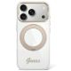 Etui Guess IML Ring Stand 360 Script Metal Logo MagSafe na iPhone 17 Pro Max / 18 Pro Max - przezroczyste