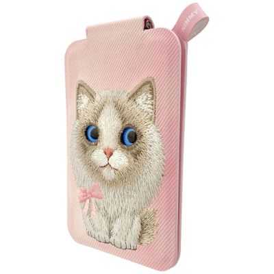 2. Portfel Magnetyczny Nimmy New Big-Eye Cute Pets 2.0 Cat ze stojakiem na telefon - różowe