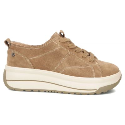 2. Skórzane sneakersy na platformie beżowe Filippo  DP7959