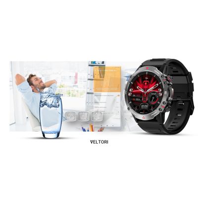 9. Smartwatch VELTORI VT110-1 Czarny Pasek Silikonowy