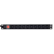 GEMBIRD LISTWA ZASILAJĄCA RACK (PDU) 10 GNIAZD C13, 1U, 16A, WTYK C20, 2M