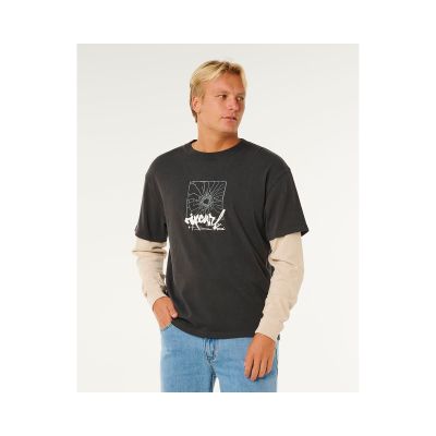 Koszulka męska RIP CURL Inner Visions Smashed L/S Tee czarna