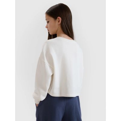 4. Bluza dresowa nierozpinana bez kaptura dziewczęca 4F 4FJWSS25TSWSF1483-11S
