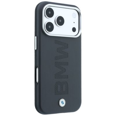 4. Etui BMW Sign Centered Deboss MagSafe na iPhone 17 Pro / 18 Pro - szare