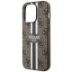 6. Etui Guess 4G Printed Stripes MagSafe na iPhone 14 Pro Max - brązowe