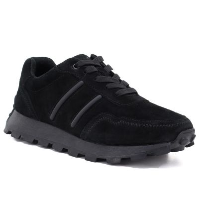 5. Skórzane półbuty sneakersy platformy czarny S.Barski