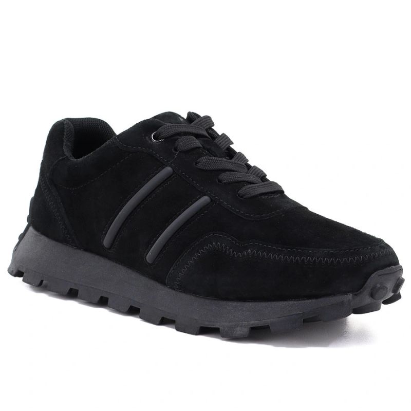 5. Skórzane półbuty sneakersy platformy czarny S.Barski