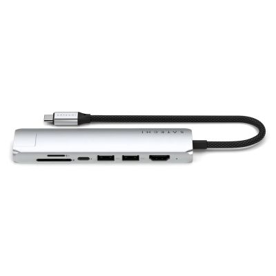 2. Satechi USB-C 7-w-1 Slim Multi Port Adapter Ethernet Srebrny
