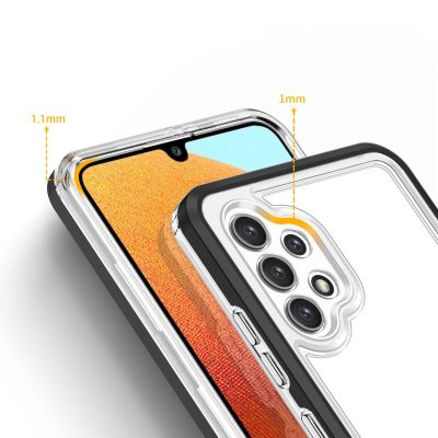 4. Clear 3in1 etui do Samsung Galaxy A72 4G żelowy pokrowiec z ramką czarny